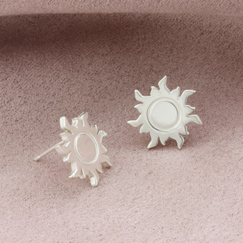 Silver Personalised Sun Earrings, 2 of 4