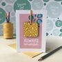 Personalised Yellow Encouragement Bag Charm And Card, thumbnail 1 of 5