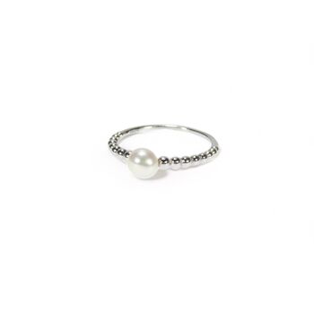 Ball Band Pearl Ring, Rose, Gold Vermeil On 925 Silver, 2 of 8