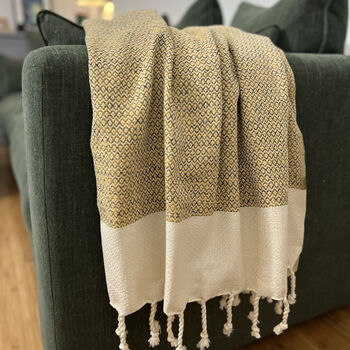 Personalised Cotton Throw, Christmas Gift For Mother, 6 of 8