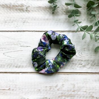Pansy Floral Silk Eye Mask And Scrunchie Gift Set, 4 of 4