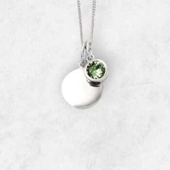 Genuine Peridot Cz Necklace In Sterling Silver, 5 of 12