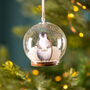 Personalised Illustrated Penguin Christmas Snow Dome Bauble, thumbnail 11 of 11