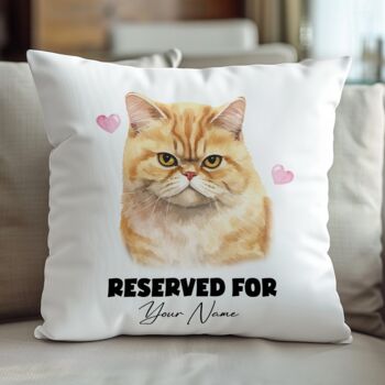 Personalised Cat Reserved For Cushion Cover, 3 of 12