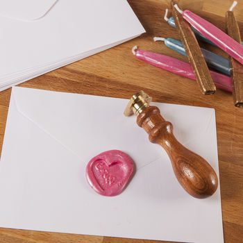 Monogram Heart Shaped Wedding Wax Seal Stamp, 5 of 5