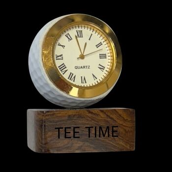 Golf Ball Clock With Personalised Wood Plinth, 4 of 12
