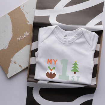 Organic Cotton Baby's First Christmas Babygrow, 4 of 6