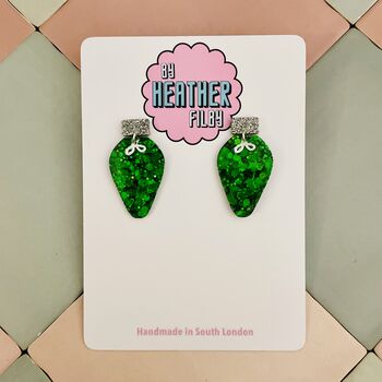 Christmas Lights Glitter Christmas Earrings / Festive Jewellery / Shimmering Multi Colour Dangles, 12 of 12