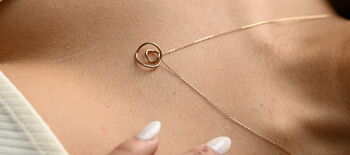 9ct Solid Gold Duo Flow Pendant Necklace, 2 of 5