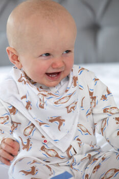 Muslin Bib And Burp Cloth For Baby | Otter Print, 6 of 11