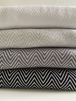 Light Grey Herringbone Soft Cotton Bedspread, 8 of 8
