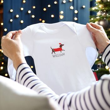 Personalised First Christmas Baby Vest, 2 of 12