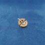 Gold Split Circle Smiley Face Statement Stud Earrings, thumbnail 2 of 7