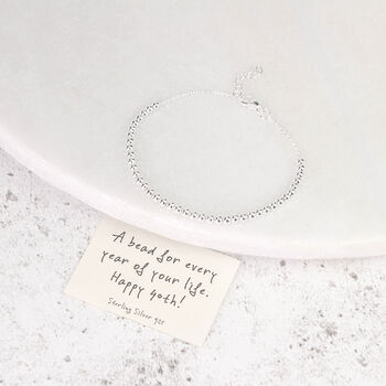 Sterling Silver 925 40th Birthday 40 Beads Bracelet, 3 of 6