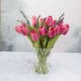 Everlasting Mid Pink Tulip Bouquet In Vase, thumbnail 5 of 7