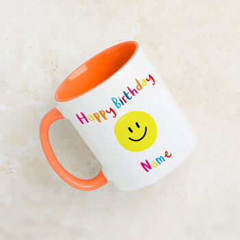 Personalised Smiley Face Birthday Celebration Mug, 8 of 12