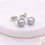 Sterling Silver Grey Freshwater Pearl Stud Earrings – 5mm, thumbnail 1 of 7