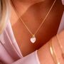 Sterling Silver Pearl Mini Heart And Gemstone Necklace, thumbnail 3 of 12