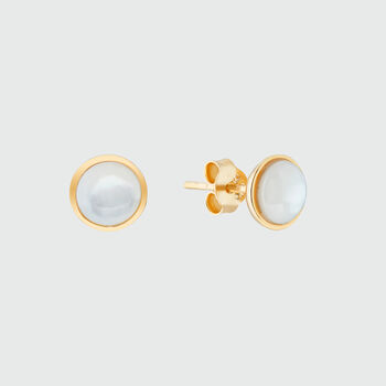 Aurora Mother Of Pearl And Gold Vermeil Stud Earrings, 2 of 4