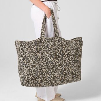 Personalised Oversized Leopard Tote Bag, 3 of 5