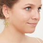 Green Peridot Gold Plated Silver Mandala Earrings, thumbnail 5 of 11