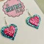 Candy Crush Pink And Blue Heart Glitter Resin Stud Earrings, thumbnail 3 of 4