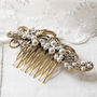 Golden Pearl Filigree Wedding Hair Comb, thumbnail 2 of 4