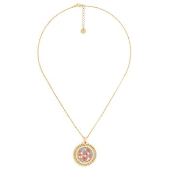 Woven Round Disc Pendant Necklace, 2 of 2