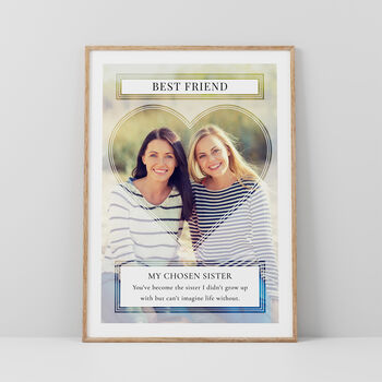 Best Friend Personalised Photo Print Wall Art Gift For Friend, 2 of 6