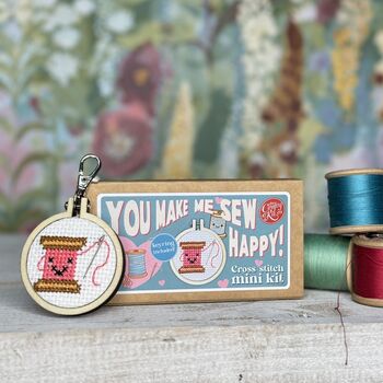 You Make Me Sew Happy! Mini Matchbox Cross Stitch Kit, 4 of 12