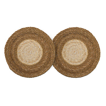 Seagrass Placemats Set Of Two Warm Natural/White, 2 of 5