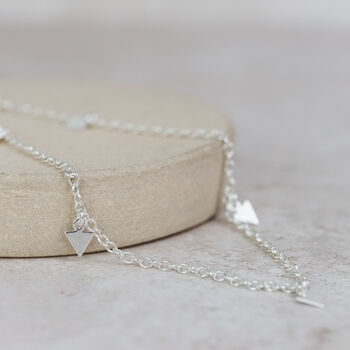 Sterling Silver Arrow Charm Anklet, 2 of 3