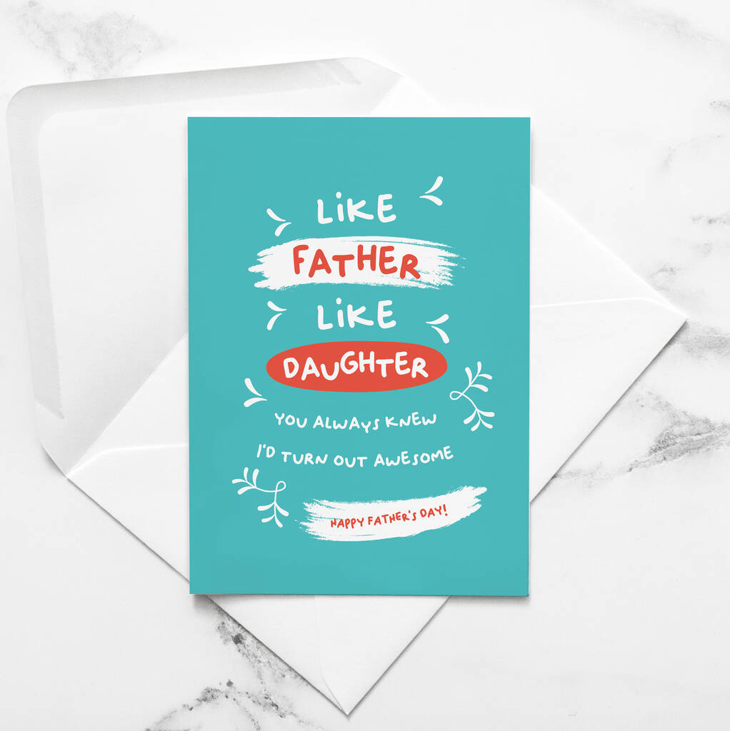 Funny Father S Day Card Like Father Like Daughter By Paperjam Print Co