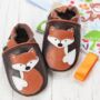 Dotty Fish Fox Soft Leather Baby Shoes With Barefoot Soles, thumbnail 4 of 8