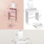 Dressing Table With Large Mirror Modern Style White, thumbnail 10 of 10