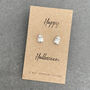 Silver Ghost Earrings. Happy Halloween Gift, thumbnail 5 of 5