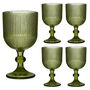 Palermo Set Of Four Green Ribbed Wine Glasses, thumbnail 2 of 8