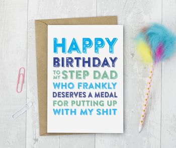 Happy Father's Day Step Dad Who Deserves A Medal Card, 2 of 2