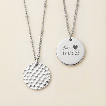 Hammered Disc Hidden Message Necklace, 6 of 11