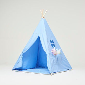 Blue Teepee Set With Floor Mat, 4 of 4