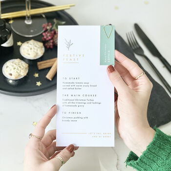 Gold Foil Christmas Menu With Place Card, 5 of 6