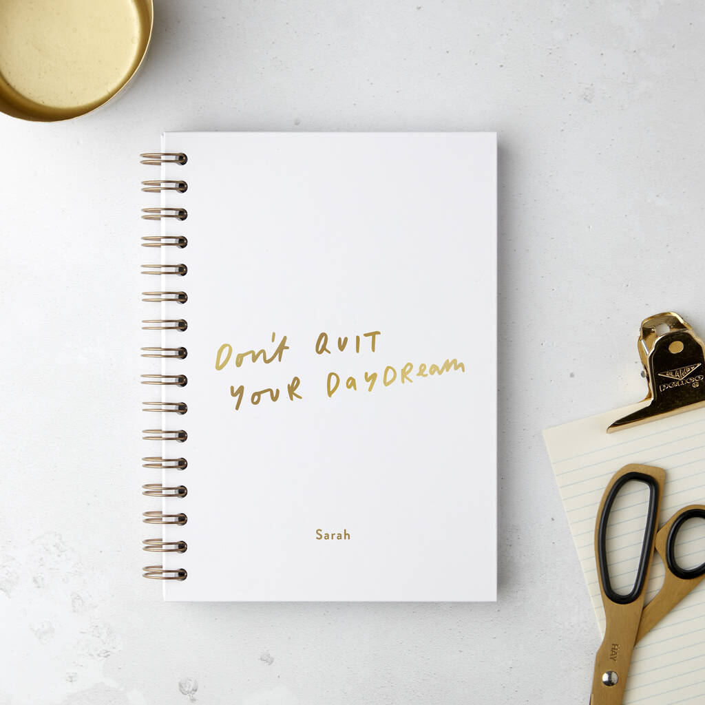 Don't Quit Daydream Foil Hardback Personalised Notebook By Old English ...