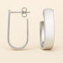 Chunky Sterling Silver Open Rectangle Hoop Earrings, thumbnail 1 of 4