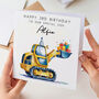 Personalised Digger Birthday Card, thumbnail 1 of 3