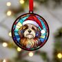 Tibetan Terrier In Santa Hat Suncatcher Decoration, thumbnail 5 of 6