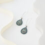 Blue And Turquoise Beaded Tear Drop Earrings, thumbnail 3 of 3