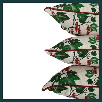 Redcurrant Cushion Cover | Linen Cover | British Made, 4 of 4