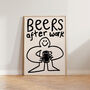 Beers After Work Doodle Kitchen Wall Art Print, thumbnail 4 of 11