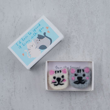 You're My Purrson Wool Felt Cats In A Matchbox, 3 of 7