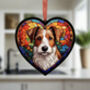 Fox Terrier Stained Glass Effect Heart Suncatcher, thumbnail 4 of 5